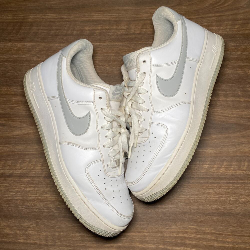 Men's Nike Air Force 1 Low 07 White Light Smoke Grey Shoes Size 12